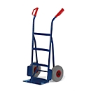 Sack truck with pumped rear wall and support, load capacity 250 kg, solid rubber wheels