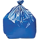 Sacos de basura de HDPE, 240 litros, ancho 650 x alto 1350 mm, 100 micras, azul, 100 p 