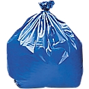 Sacs poubelle -  polyéthène  - 240 L - 100 microns - bleu - paquet de 100 p.