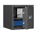 Safe Lyra 2, resistance grade 0 according to EN 1143-1, volume 31 l, door hinge right, double-bit lock with 2 keys, 1 shelf, incl. anchoring material, W 400 x D 420 x H 405 mm, graphite grey RAL 7024