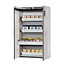 Safety cabinet type 90 asecos S-CLASSIC-90, hinged doors with locking system, front light grey, W 1196 x D 616 x H 1968 mm
