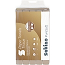 Satino Falthandtücher PureSoft, 2-lagig, V-Falzung, mit Prägung, L 230 x B 240 mm, 100 % Recycling-Karton, soft beige, 4000 Blatt