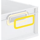 Schäfer Shop : anneau de préhension Pure ColorClip pour caisses Euro de la série Economy 400 x 300 et 600 x 400, en plastique, jaune, lot de 2