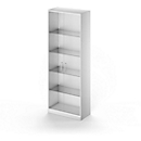 Schäfer Shop Genius Armario con puertas de vidrio TETRIS SOLID, cuerpo de acero, 5 AA, An 800 mm, aluminio blanco