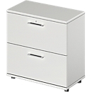 Schäfer Shop Genius Armoire à dossiers suspendus TETRIS WOOD, 2 HC, l. 800 x P 421 x H 800 mm, hauteur (patins inclus), gris clair