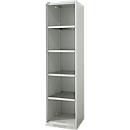 Schäfer Shop Genius Armoire à étagères FS, acier, avec trous d'aération, L 545 x P 620 x H 1950 mm, 5 HC, gris clair, jusqu'à 250 kg