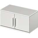 Schäfer Shop Genius Armoire à portes battantes à poser TETRIS WOOD, 1 HC, l. 800 x H 400 mm, gris clair