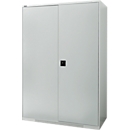 Schäfer Shop Genius Armoire à portes battantes FS, acier, avec trous d'aération, L 1343 x P 620 x H 1950 mm, 5 HC, gris clair/gris clair, jusqu'à 750 kg 