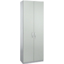 Schäfer Shop Genius Armoire à portes battantes TETRIS SOLID, corps en acier, 5 HC, l. 800 mm, verrouillable, gris clair/alu blanc 