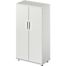 Schäfer Shop Genius Armoire à portes battantes TETRIS WOOD, 4 HC, hauteur incl. patins, L 800 mm, gris clair