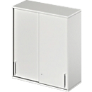 Schäfer Shop Genius Armoire à portes coulissantes à poser TETRIS WOOD, 3 HC, l. 1000 mm, gris clair