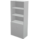 Schäfer Shop Genius Bibliothèque combinée étagères et portes TETRIS WALL, 5 HC, l. 800 x P 440 x H 1880 mm, gris clair