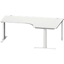 Schäfer Shop Genius Bureau d’angle MODENA FLEX 90°, pieds en T avec tubes rectangulaires, l. 2000 mm, extension à droite, 