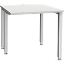 Schäfer Shop Genius bureau MODENA FLEX, 4-poots vierkante buis, verkorte zijpanelen, B 800 mm, lichtgrijs