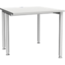 Schäfer Shop Genius Bureau MODENA FLEX, largeur 800 mm, piètement plus étroit d'un côté, gris clair 