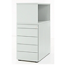 Schäfer Shop Genius Caisson d'appoint avec armoire étagères à poser, verrouillable, sans poignée, gris clair 