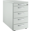 Schäfer Shop Genius Caisson fixe 13333, avec poignée incurvée, l. 435 x H 717 mm, gris clair/gris clair 