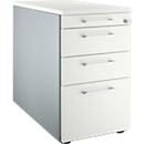 Schäfer Shop Genius Caisson fixe 1336, avec poignée angulaire, l. 435 x H 717 mm, alu blanc/alu blanc/blanc 