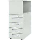 Schäfer Shop Genius Caisson haut avec module à poser, verrouillable, L 435 x P 800 x H 1092 mm, poignées carrées, gris clair 