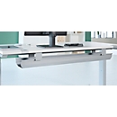 Schäfer Shop Genius Chemin de câbles pour largeur de table 1200 mm, rabattable, acier, aluminium blanc, L 800 mm