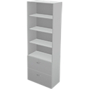 Schäfer Shop Genius Combi-hangmappenkast - open rek TETRIS WALL, B 800 x D 440 x H 2250 mm lichtgrijs