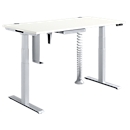 Schäfer Shop Genius Complete package MODENA FLEX 5 pieces, electrically height adjustable desk, PC mount + drawer, light grey