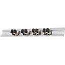 Schäfer Shop Genius device holder strip for FS cleaning agent cupboards, galvanized aluminium, 4 holders