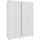Schäfer Shop Genius dubbeldeurskast TETRIS WOOD, incl. glijders, B 1000 x D 421 x H 2270 mm (6 OH), lichtgrijs, 2 st.