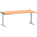Schäfer Shop Genius Escritorio MODENA FLEX, con tablero tipo cabina de mandos, haya 