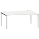 Schäfer Shop Genius Freiformschreibtisch MODENA FLEX, Ansatz rechts B 1800 mm, lichtgrau