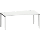 Schäfer Shop Genius Freiformschreibtisch MODENA FLEX, Ansatz rechts, B 1800 mm, lichtgrau