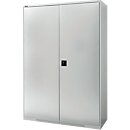 Schäfer Shop Genius FS hinged door cabinet, steel, with ventilation holes, W 1343 x D 520 x H 1950 mm, 5 OH, light grey/light grey, up to 750 kg