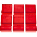 Schäfer Shop Genius inzetbakset voor FS schoonmaakmiddelen- en materiaalkasten, ABS kunststof, rood, 9 stuks