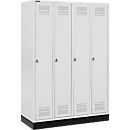 Schäfer Shop Genius Kledinglocker met fitting, 4 compartimenten, draaigrendelslot, lichtgrijs/lichtgrijs