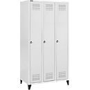 Schäfer Shop Genius Kledinglocker met poten, 3 compartimenten, draaigrendelslot, lichtgrijs/lichtgrijs