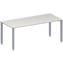 Schäfer Shop Genius Meeting table MODENA FLEX, height adjustable, rectangular shape, 4 square tubular legs, W 1800 x D 800 mm, light gray