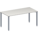 Schäfer Shop Genius MODENA FLEX meeting table, height adjustable, rectangular shape, 4 square tubular legs, W 1600 x D 800 mm, without connection frame, light grey