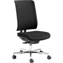 Schäfer Shop Genius Office chair SSI PROLINE PREMIUM P2+, semi-automatic 3D synchronised mechanism, without armrests, upholstered backrest, black/aluminium silver