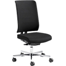 Schäfer Shop Genius Office chair SSI PROLINE PREMIUM P2, semi-automatic synchronised mechanism, without armrests, upholstered backrest, black/aluminium silver