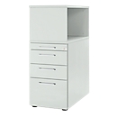 Schäfer Shop Genius pedestal with top shelf, lockable, angular handle, light gray