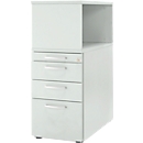 Schäfer Shop Genius pedestal with top shelf, lockable, round handle, light gray