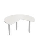 Schäfer Shop Genius PLANOVA ergoSTYLE extension table, 3/4 circle, extension right or left, white/white-aluminum
