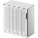 Schäfer Shop Genius Querrollladenschrank TETRIS SOLID, 2 OH, B 800 mm, inkl. 19 mm Abdeckplatte, lichtgrau/weißalu/weißalu