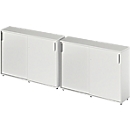 Schäfer Shop Genius Schiebetürenschrank TETRIS WOOD, inkl. Gleiter, B 1200 x T 421 x H 1110 mm (3 OH), lichtgrau, 2 Stück