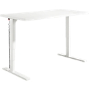 Schäfer Shop Genius Schreibtisch Elements, elektrisch höhenverstellbar, Rechteck, C-Fuß, B 1600 x T 800 x H 645-1300 mm, weiß + Technikeinbau