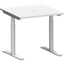 Schäfer Shop Genius Schreibtisch MODENA FLEX, T-Fuss-Rundrohr, B 800 x T 800 mm, lichtgrau
