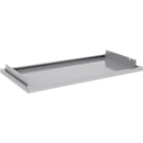 Schäfer Shop Genius shelf pull-out for FS material cupboards, sheet steel, white aluminum RAL 9006, W 910 x D 490 x H 80 mm