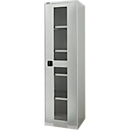 Schäfer Shop Genius Sichttürschrank FS, 5 OH, abschließbar, 4 Fachböden, bis 250 kg, B 545 mm, Stahl, lichtgrau RAL 7035/lichtgrau RAL 7035