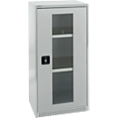 Schäfer Shop Genius Sichttürschrank FS, Stahl, mit Belüftungslöchern, B 545 x T 430 x H 1105 mm, 3 OH, lichtgrau/lichtgrau, bis 250 kg
