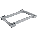 Schäfer Shop Genius Socle en acier TETRIS WOOD, en retrait, pour étagères/armoires de l. 400 mm, alu blanc